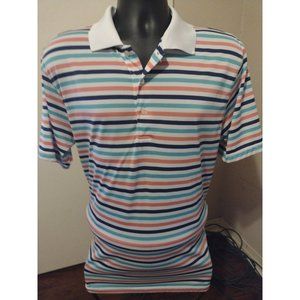 Peter Millar Summer Comfort Short Sleeve Polo Shirt Large L MultiColor Striped